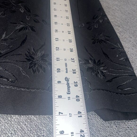 Talbots Womens Skirt 14 Black Wool Maxi Embroidered Lined Gothic Cottagecore - Picture 3 of 12